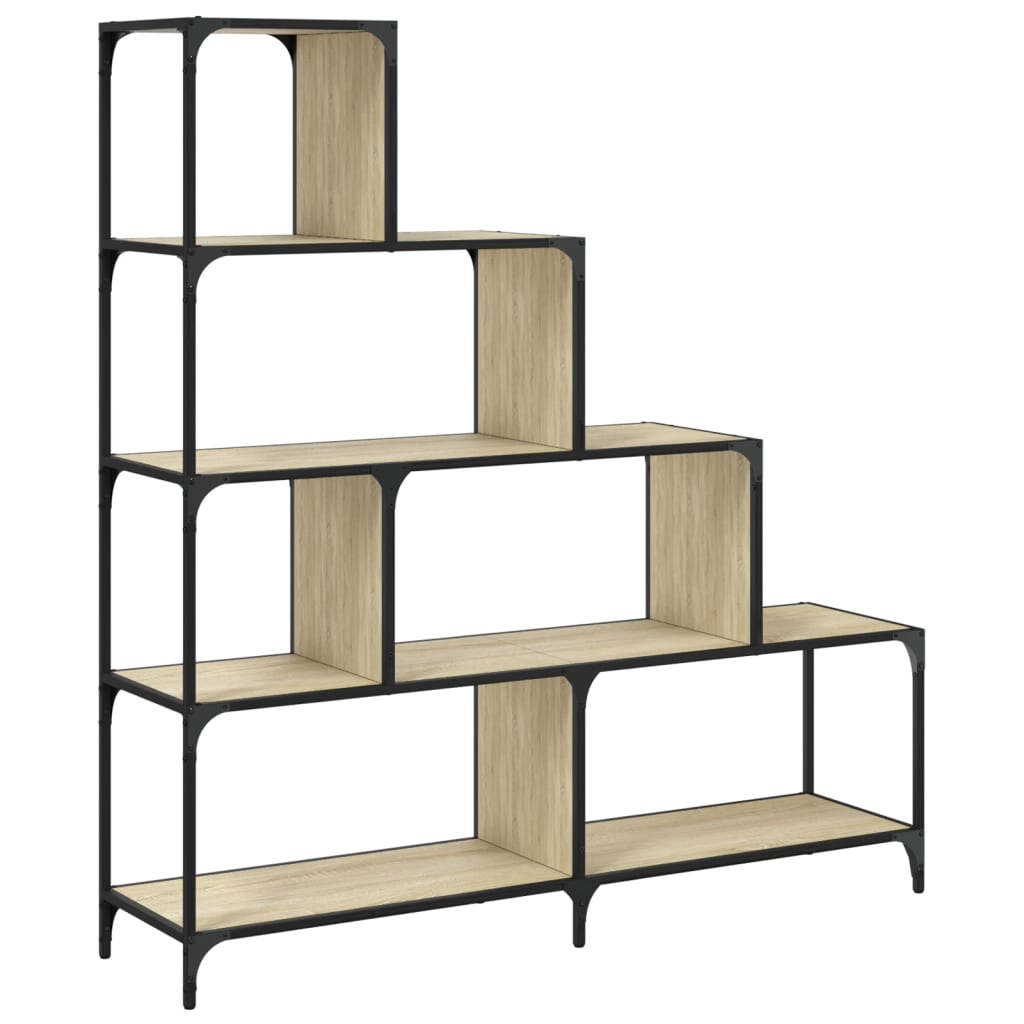 Regal za knjige s 4 razine boja hrasta 139x33,5x149 cm drveni