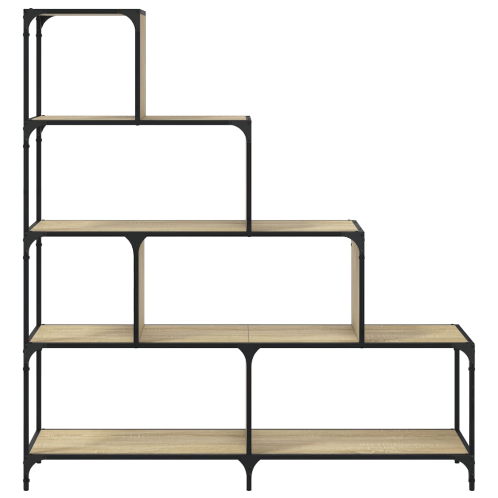 Regal za knjige s 4 razine boja hrasta 139x33,5x149 cm drveni