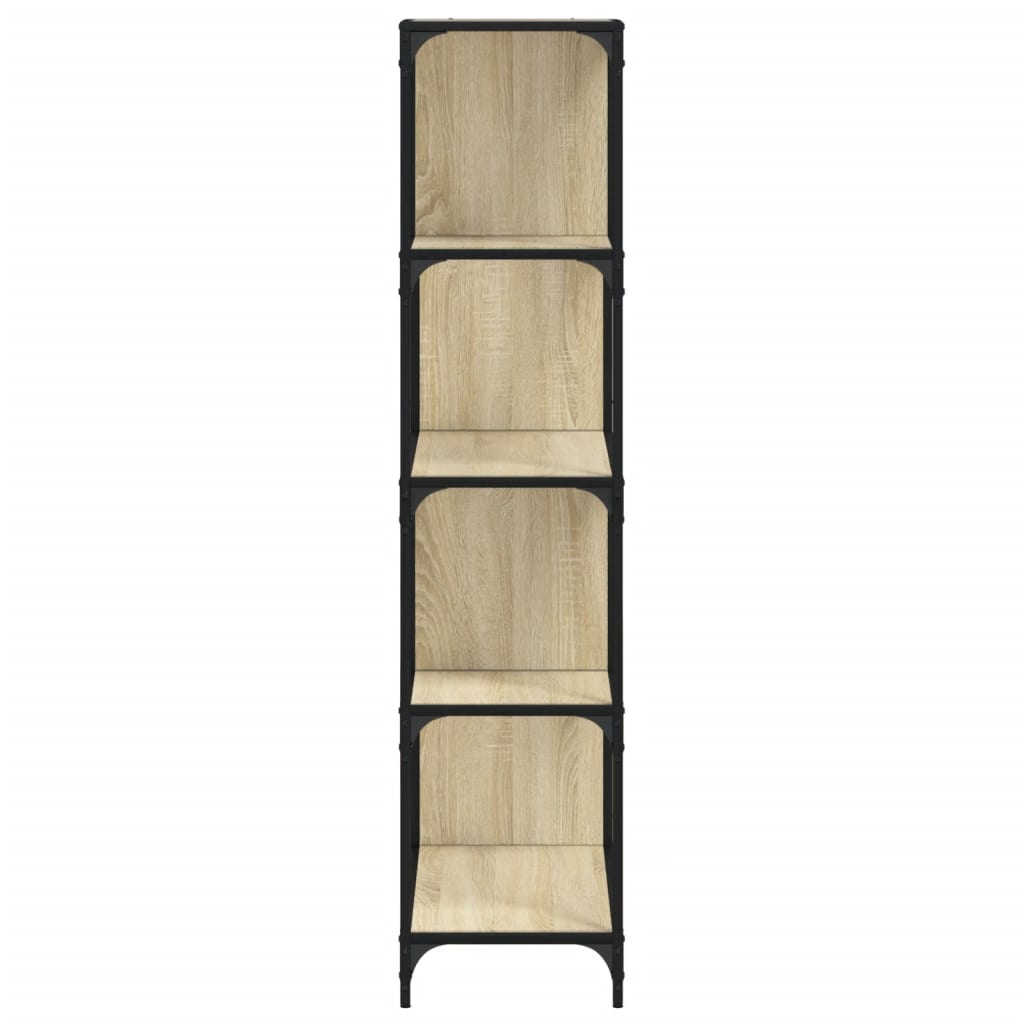 Regal za knjige s 4 razine boja hrasta 139x33,5x149 cm drveni