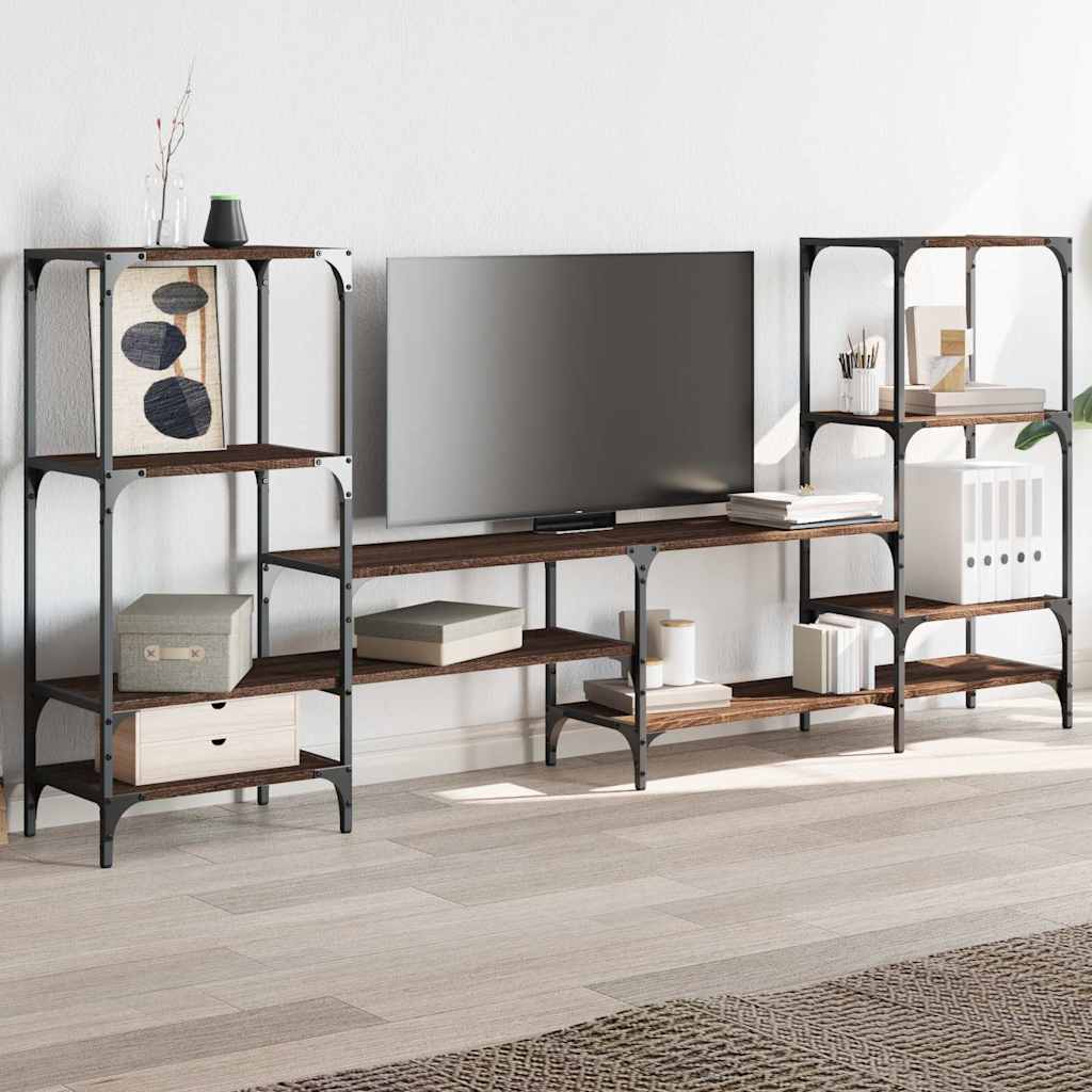 TV ormarić smeđa boja hrasta 206,5x28,5x95 cm konstruirano drvo