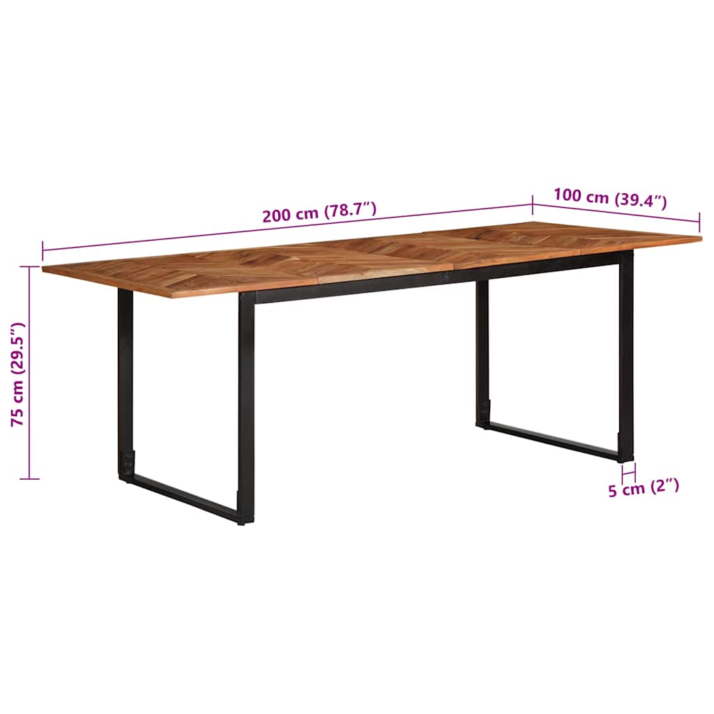 Blagovaonski stol 200 x 100 x 75 cm od masivno drvo bagrema