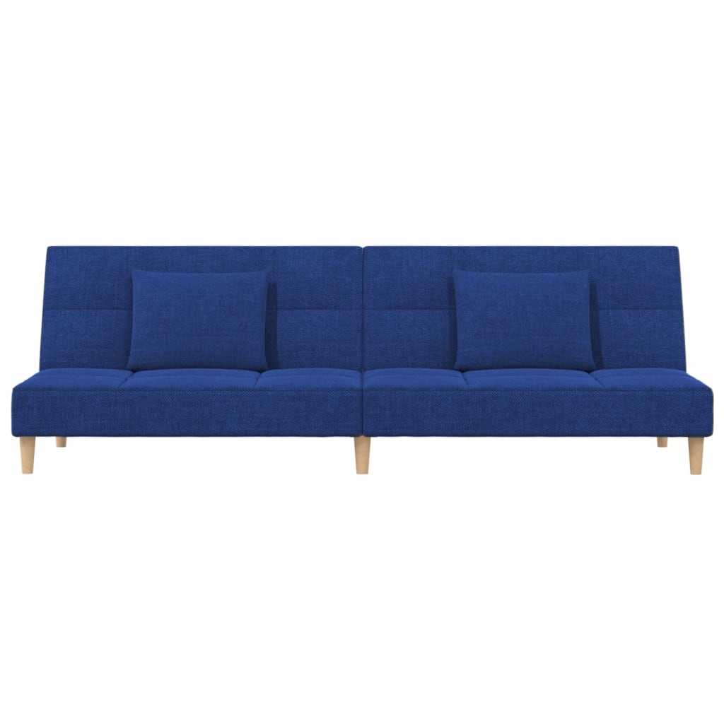 Dvosjed na razvlačenje s dva jastuka plavi od tkanine