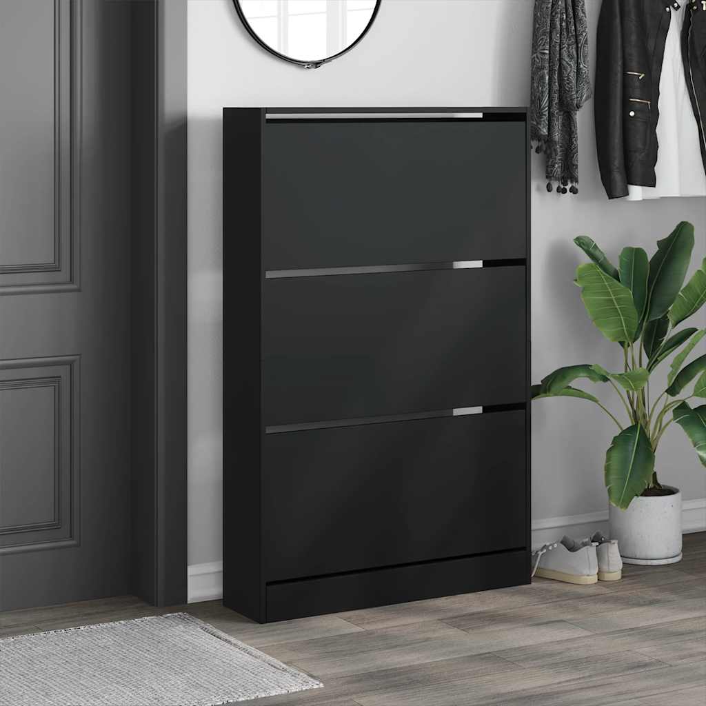 Ormarić za cipele crni 80x21x125,5 cm od konstruiranog drva