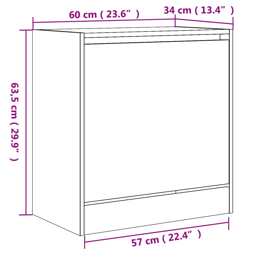 Ormarić za cipele bijeli 60x34x63,5 cm od konstruiranog drva