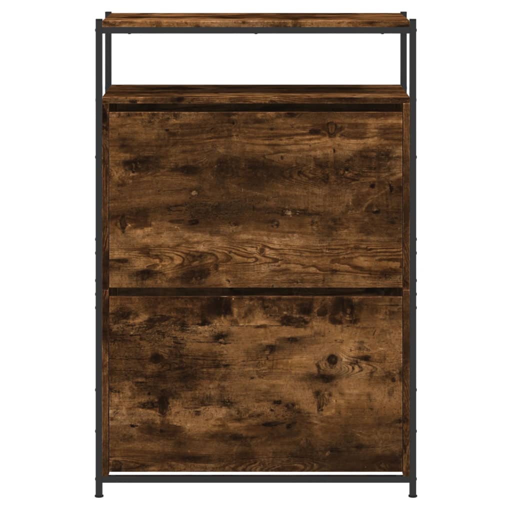 Ormarić za cipele dimljeni hrast 75x34x112 cm konstruirano drvo