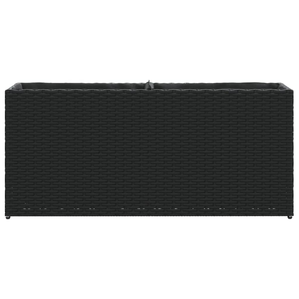 Vrtna sadilica s 2 posude crna 90 x 20 x 40 cm od poliratana