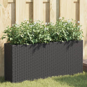 Vrtna sadilica s 2 posude crna 90 x 20 x 40 cm od poliratana