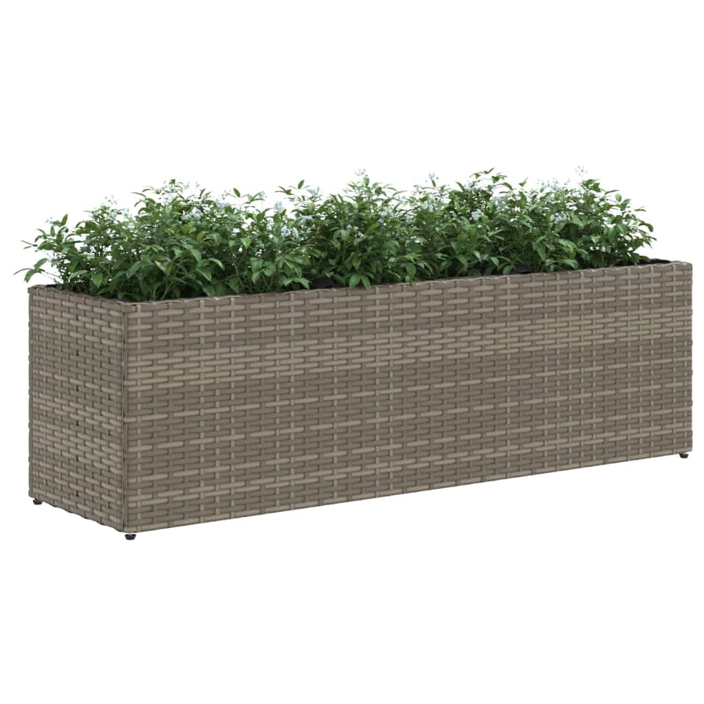 Vrtna sadilica s 3 posude siva 105 x 30 x 32 cm od poliratana