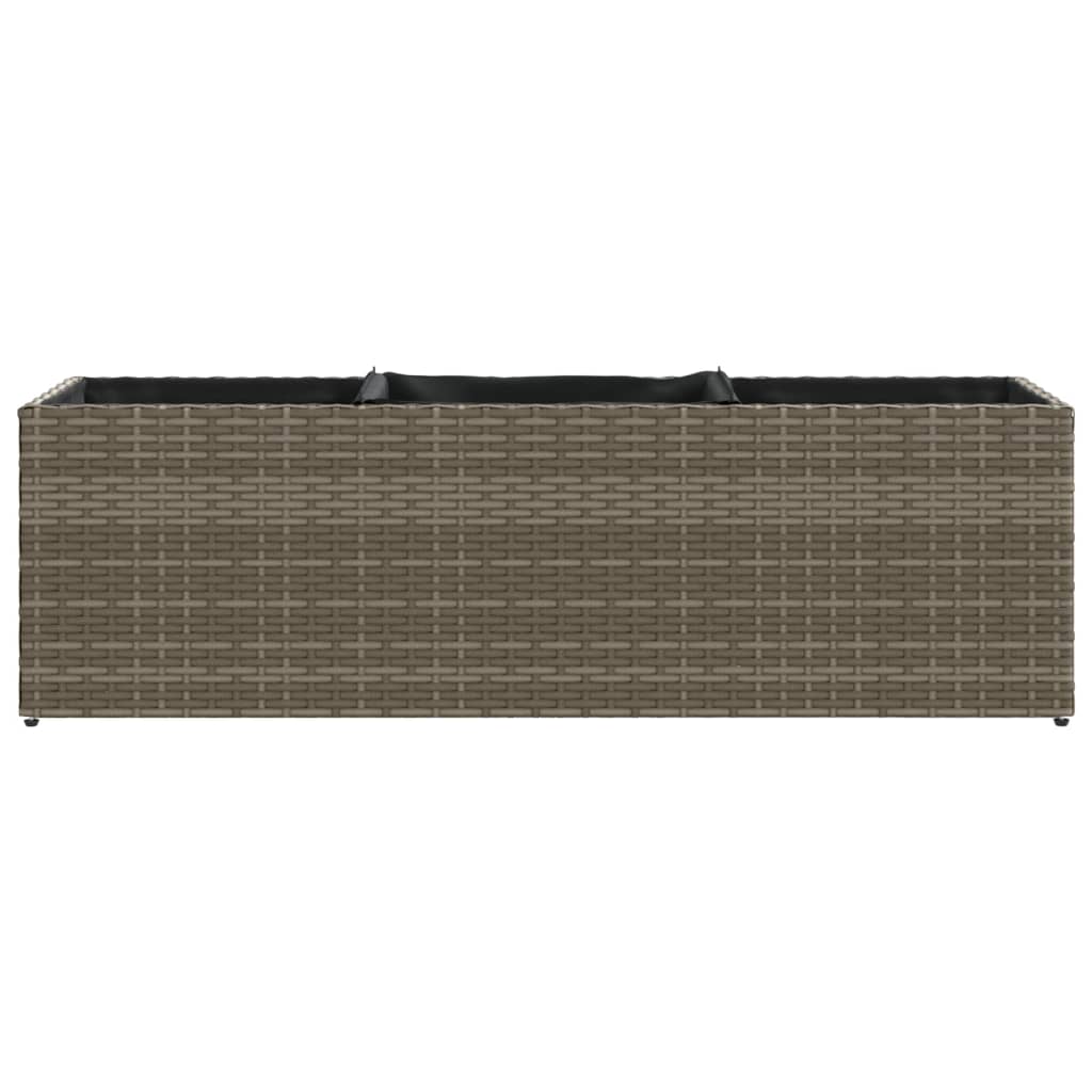 Vrtna sadilica s 3 posude siva 105 x 30 x 32 cm od poliratana