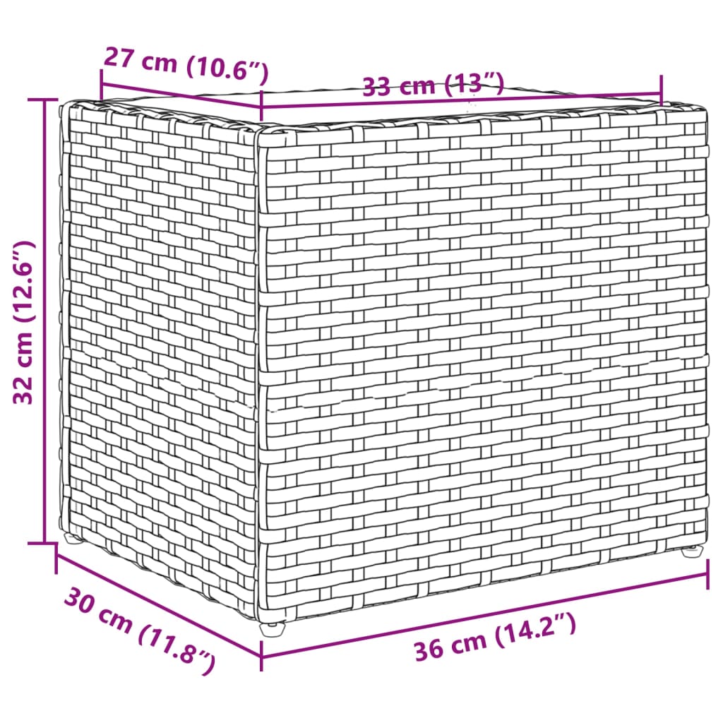 Vrtna sadilica crna 36 x 30 x 32 cm od poliratana