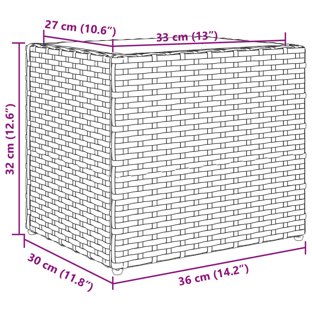 Vrtna sadilica siva 36 x 30 x 32 cm od poliratana