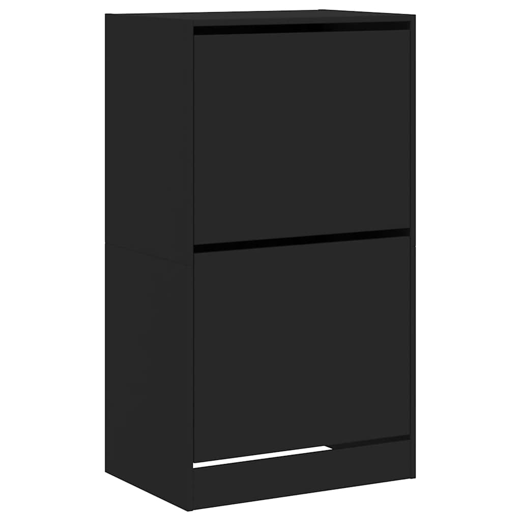 Ormarić za cipele s 2 preklopne ladice crni 60 x 42 x 108 cm