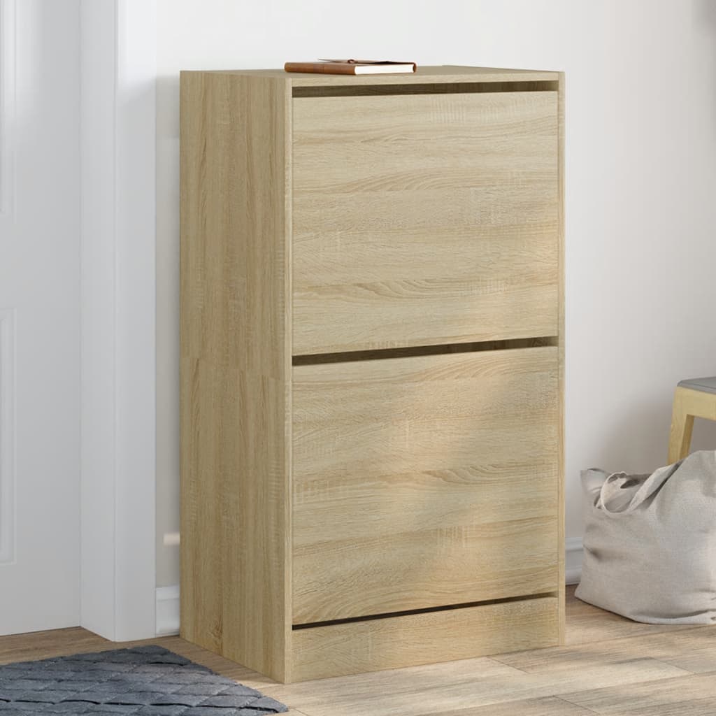 Ormarić za cipele s 2 ladice boja hrasta 60 x 42 x 108 cm