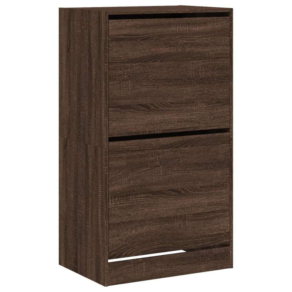 Ormarić za cipele s 2 ladice smeđa boja hrasta 60 x 42 x 108 cm