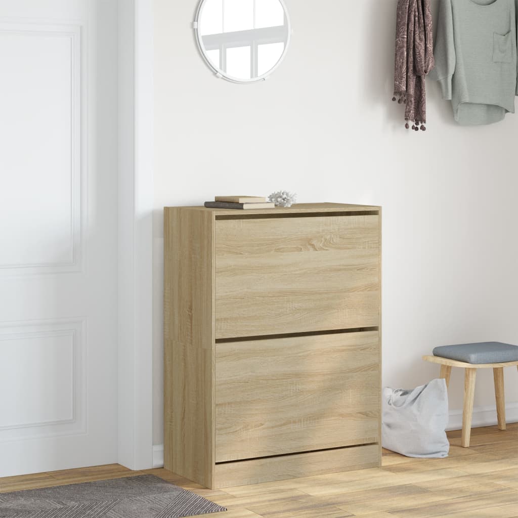 Ormarić za cipele s 2 ladice boja hrasta 80x42x108 cm