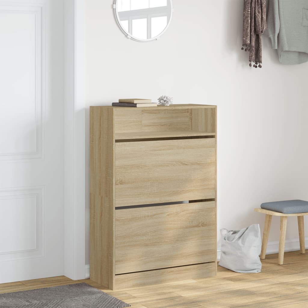 Ormarić za cipele s 2 ladice boja hrasta 80 x 34 x 116 cm