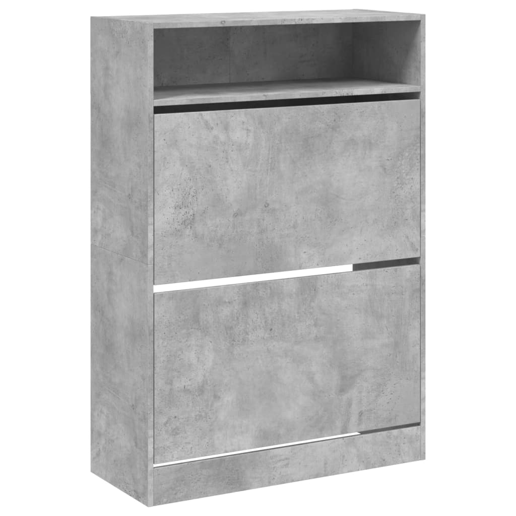 Ormarić za cipele s 2 ladice siva boja betona 80 x 34 x 116 cm
