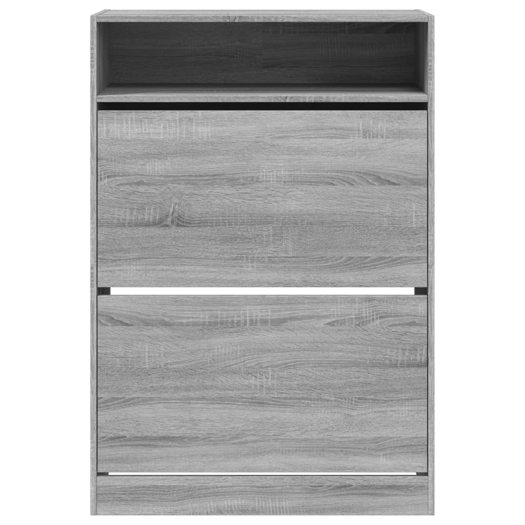 Ormarić za cipele s 2 ladice siva boja hrasta 80 x 34 x 116 cm