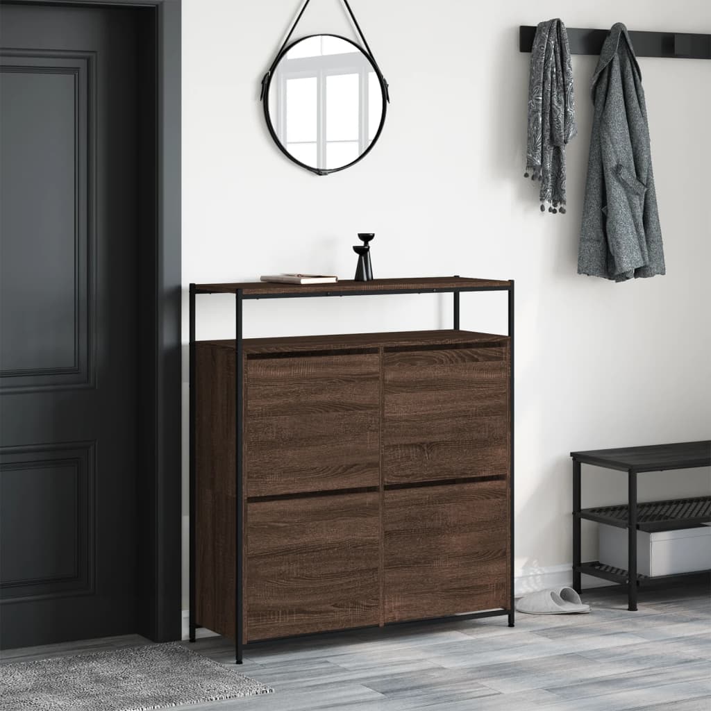 Ormarić za cipele s 4 ladice smeđa boja hrasta 100x34x112 cm