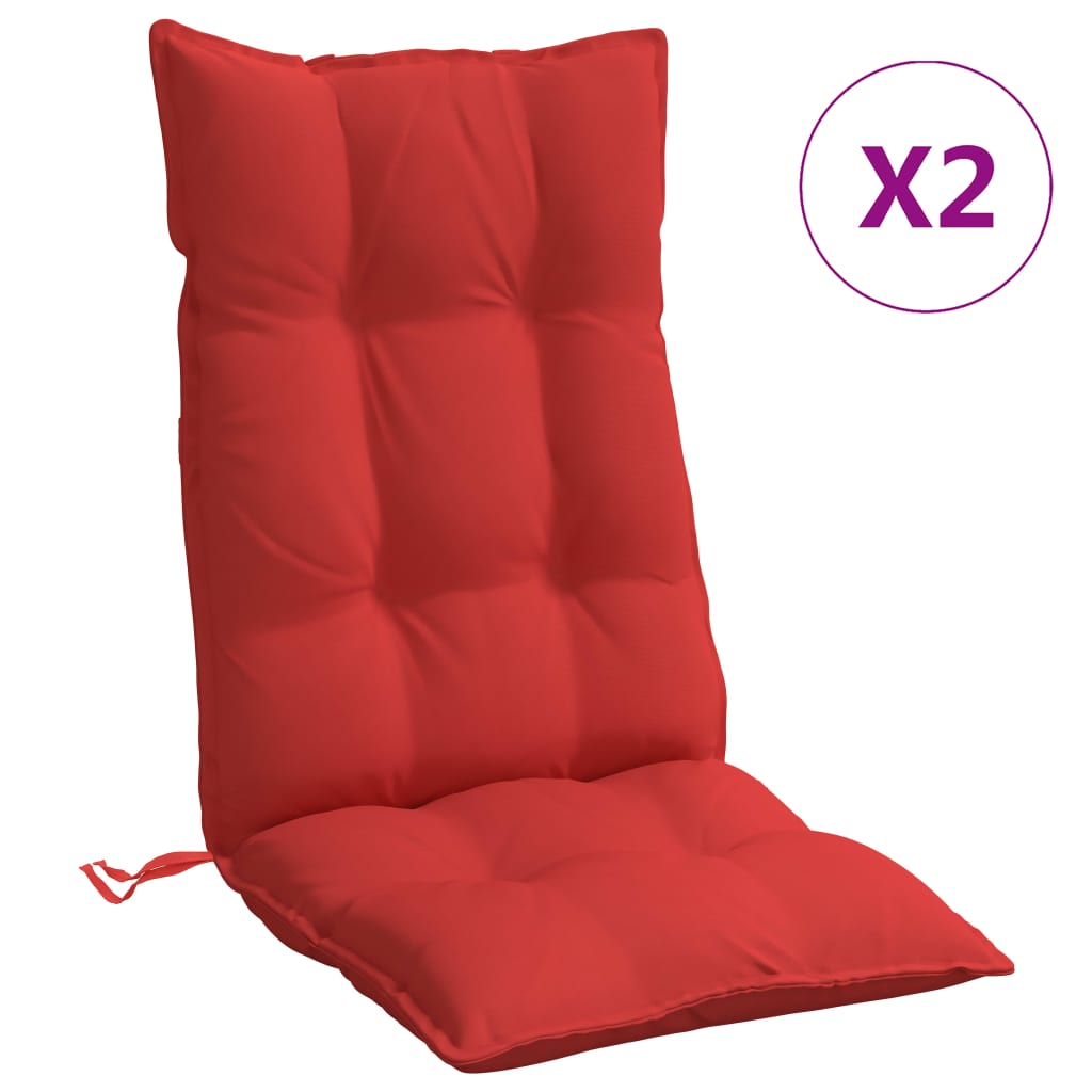 Jastuci za stolicu s visokim naslonom 2 kom crveni od tkanine