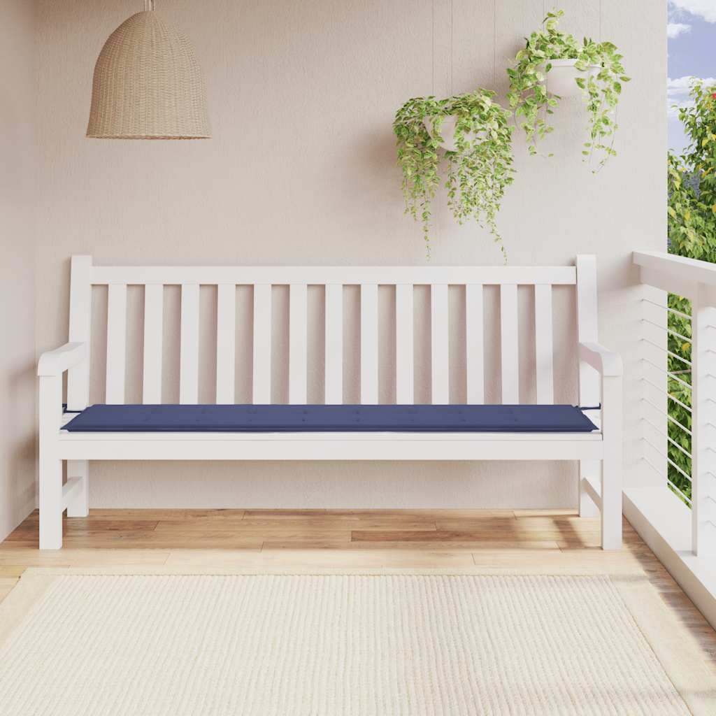 Jastuk za vrtnu klupu modri 200x50x4 cm od tkanine Oxford