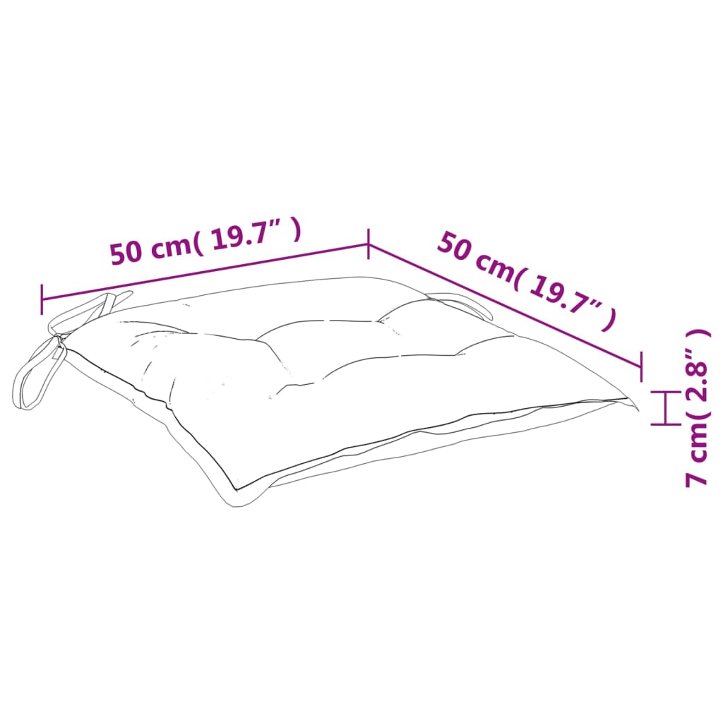 Jastuci za stolice 6 kom modri 50 x 50 x 7 cm od tkanine Oxford