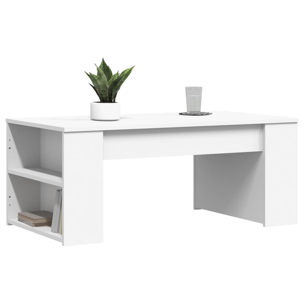 Stolić za kavu bijeli 102 x 55 x 42 cm od konstruiranog drva