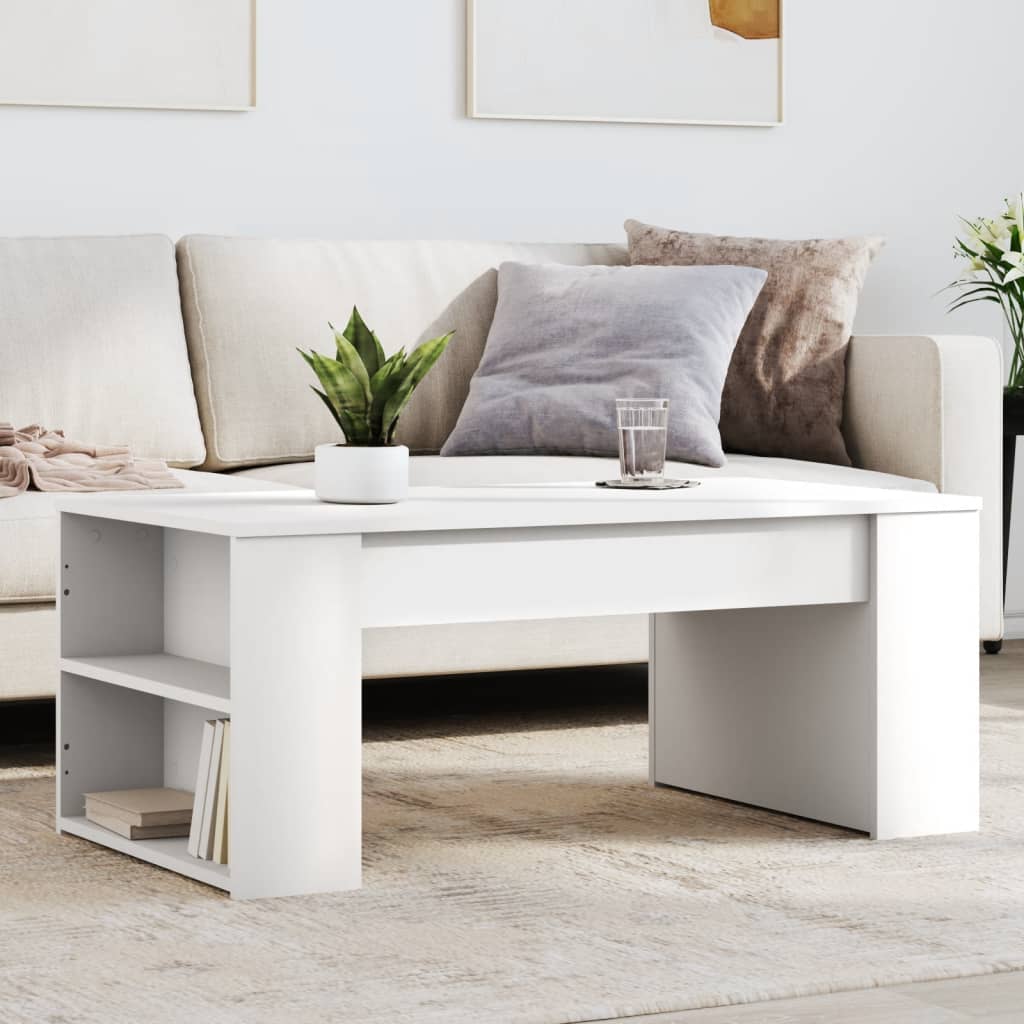 Stolić za kavu bijeli 102 x 55 x 42 cm od konstruiranog drva