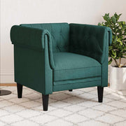 Fotelja Chesterfield tamnozelena od tkanine