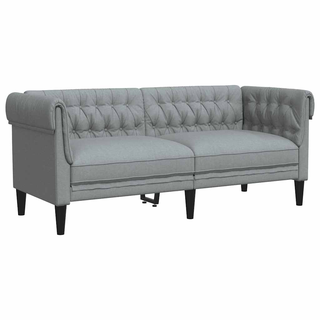 Dvosjed Chesterfield svjetlosivi od tkanine