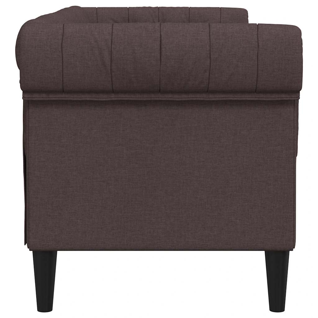 Dvosjed Chesterfield tamnosmeđi od tkanine