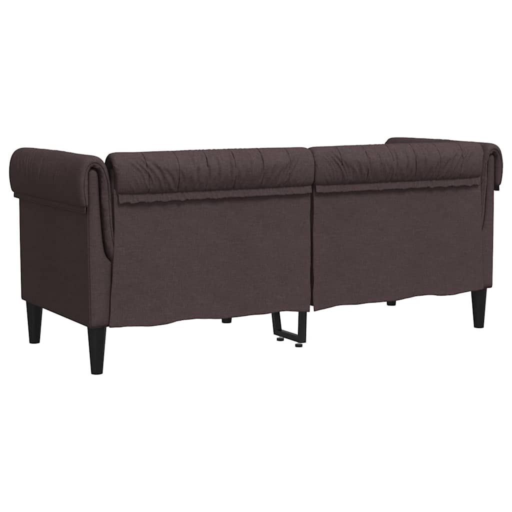 Dvosjed Chesterfield tamnosmeđi od tkanine