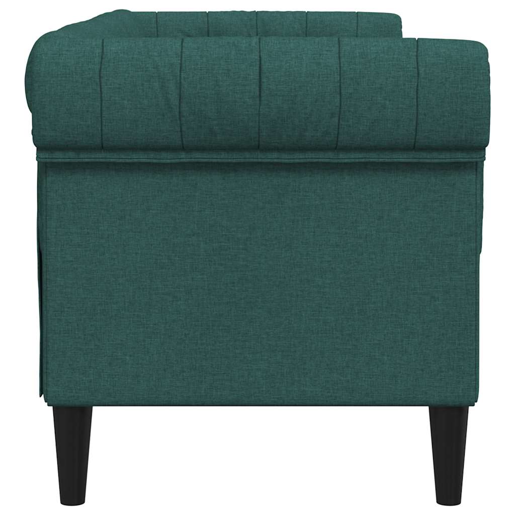 Dvosjed Chesterfield tamnozeleni od tkanine