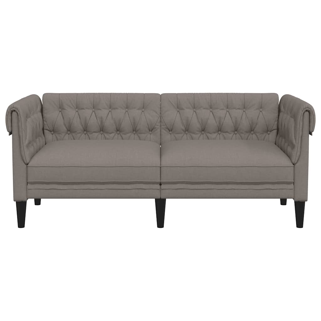 Dvosjed Chesterfield smeđesivi od tkanine