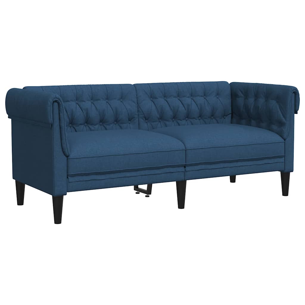 Dvosjed Chesterfield plavi od tkanine