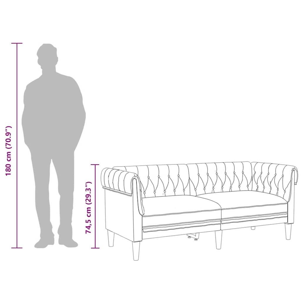 Dvosjed Chesterfield platneni