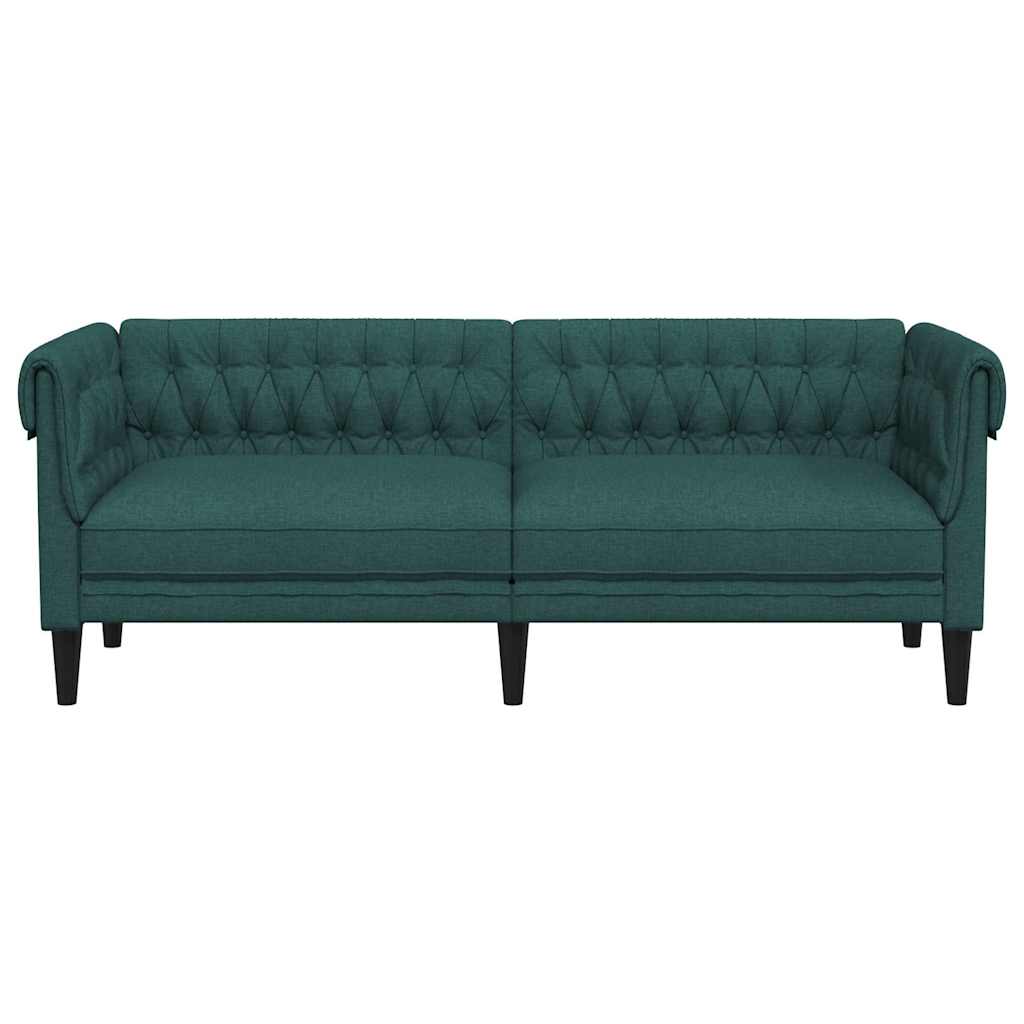 Trosjed Chesterfield tamnozeleni od tkanine