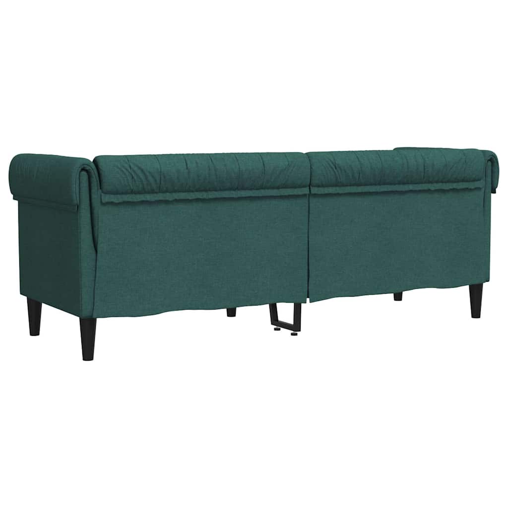 Trosjed Chesterfield tamnozeleni od tkanine