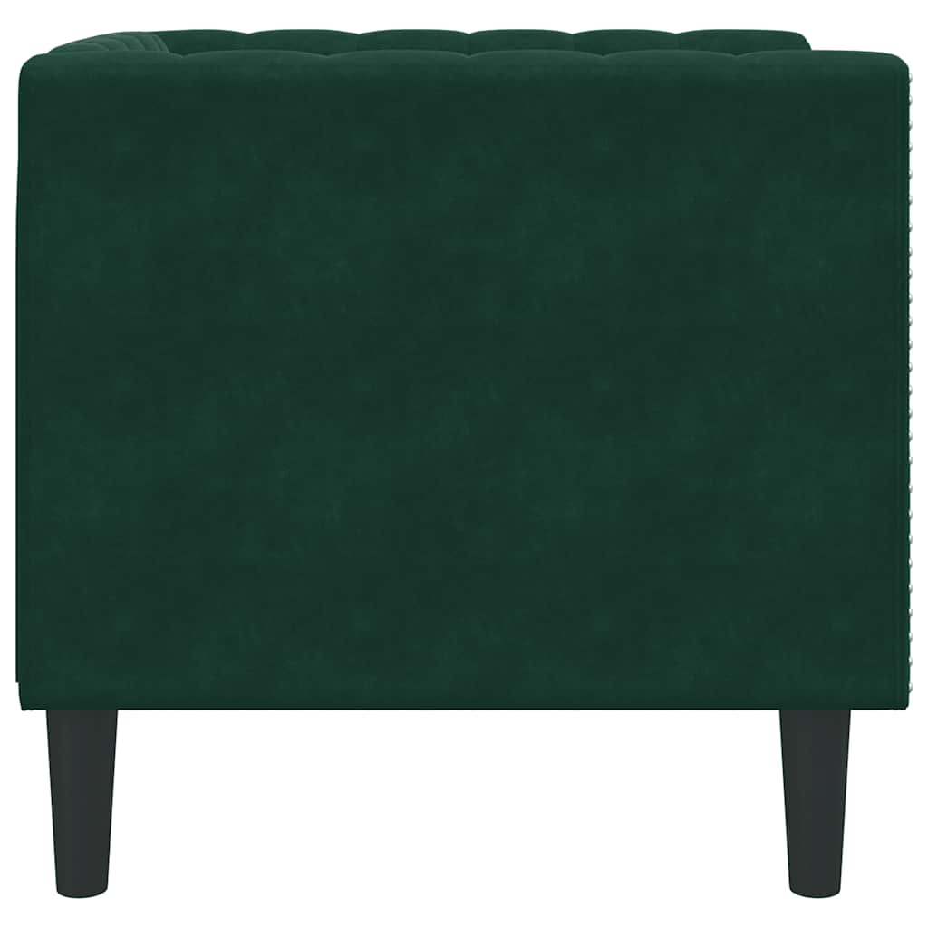 Chesterfield kauč fotelja tamnozeleni baršun