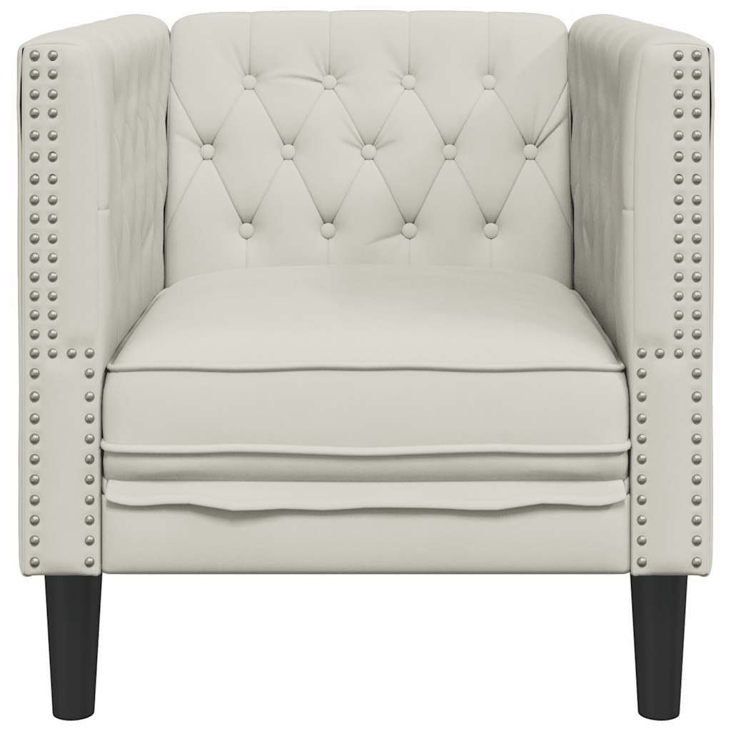 Chesterfield sofa fotelja krem baršun