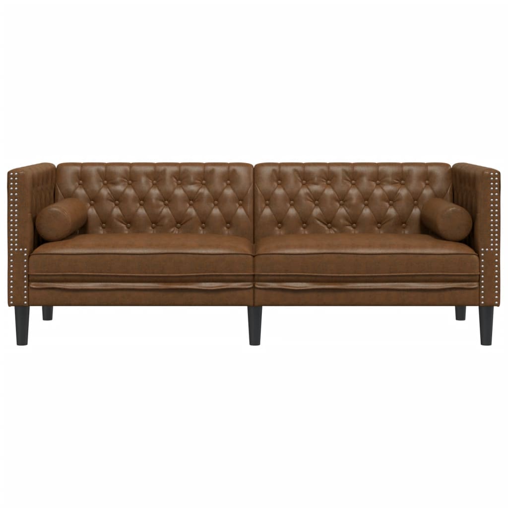 Chesterfield kauč s jastučićima trosjed smeđa