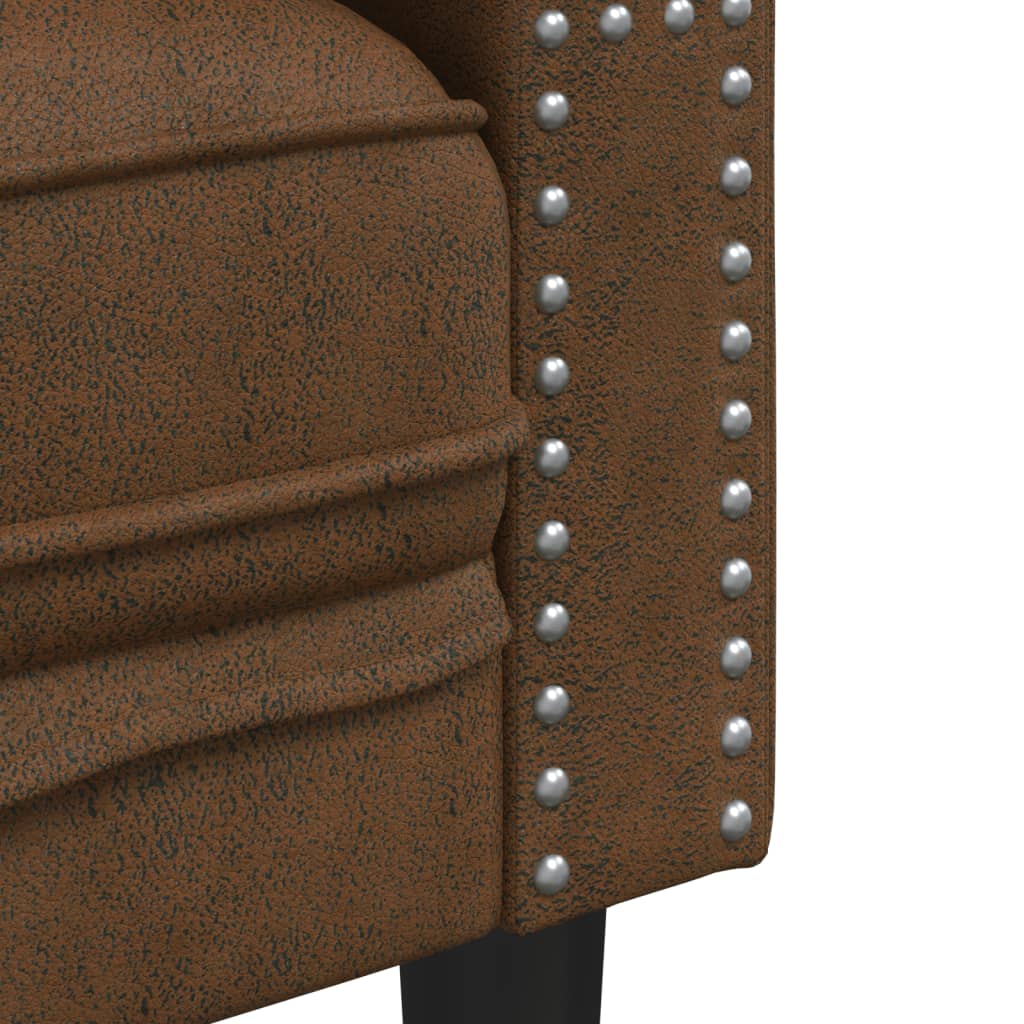 Chesterfield kauč s jastučićima trosjed smeđa