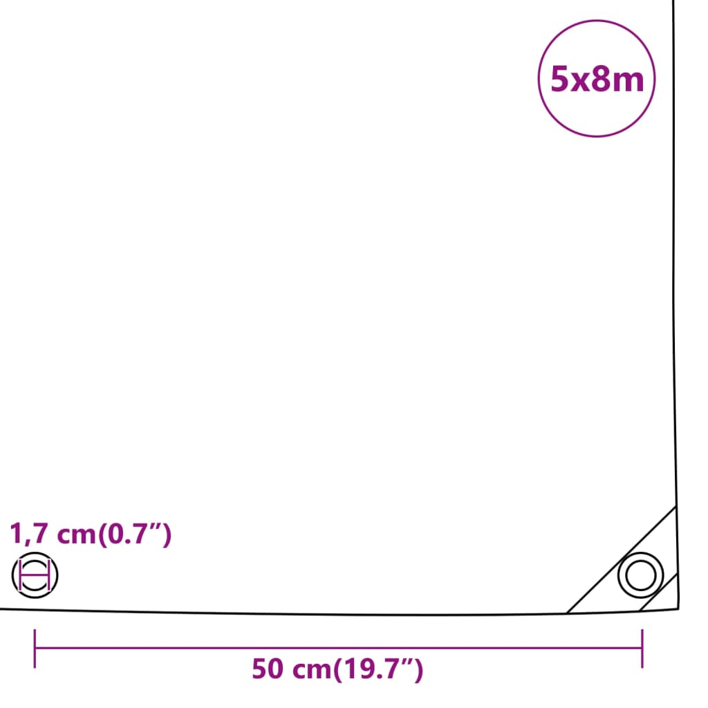 Cerada siva 5 x 8 m 650 g/m²