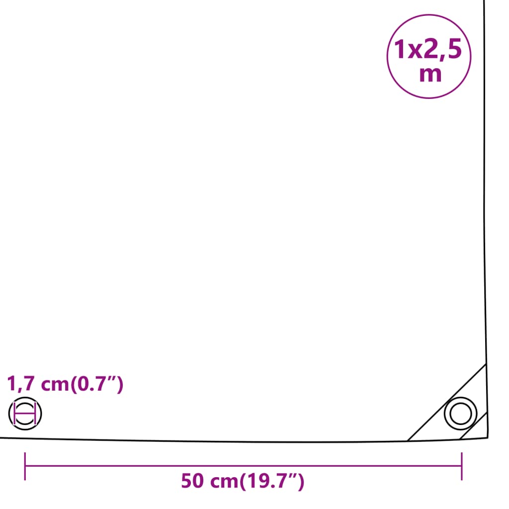 Cerada siva 1 x 2,5 m 650 g/m²