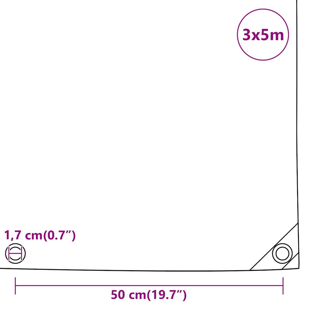 Cerada antracit 3 x 5 m 650 g/m²
