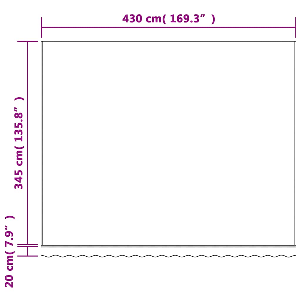 Zamjenska tkanina za tendu raznobojna prugasta 4,5x3,5 m