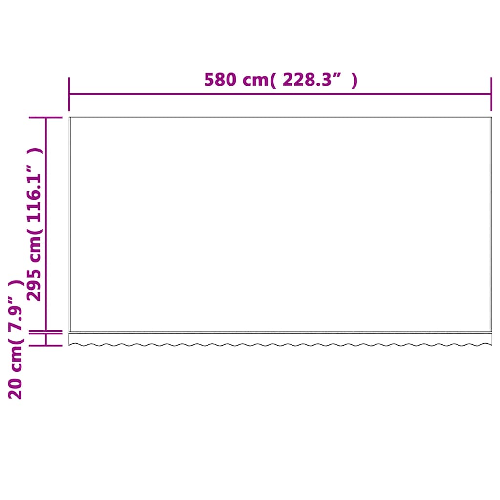 Zamjenska tkanina za tendu raznobojna prugasta 6 x 3 m