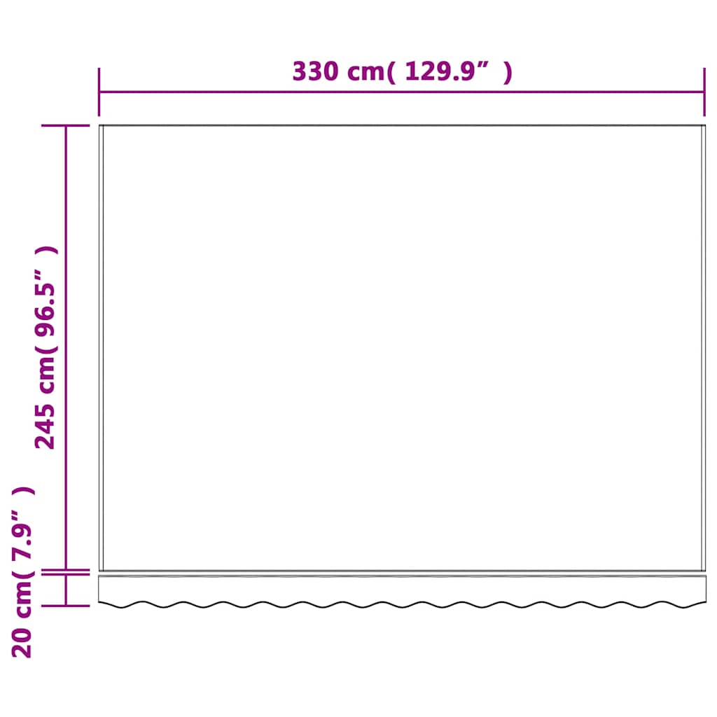 Zamjenska tkanina za tendu raznobojna prugasta 3,5x2,5 m