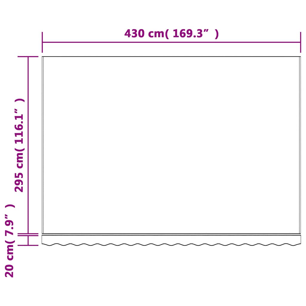 Zamjenska tkanina za tendu raznobojna prugasta 4,5 x 3 m