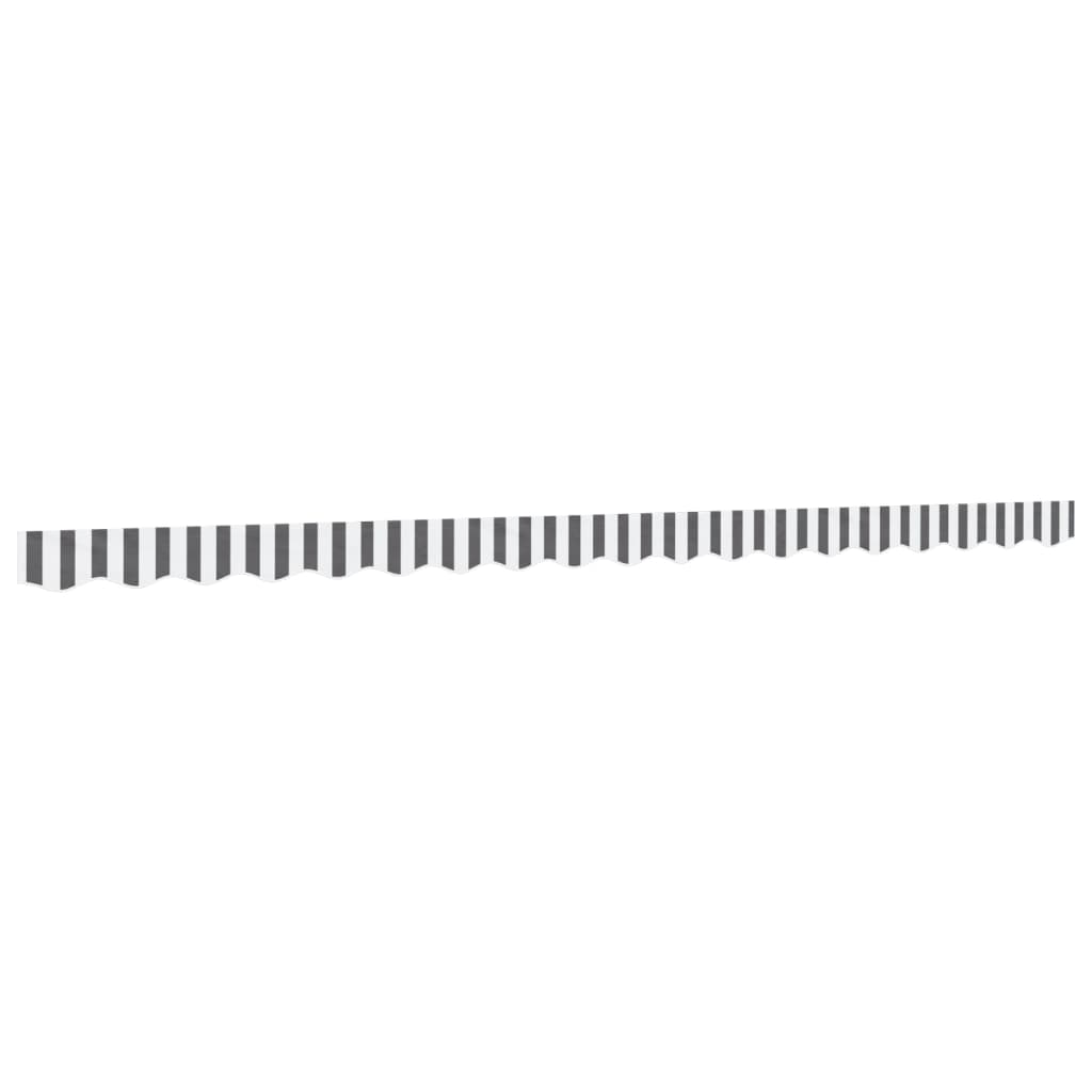 Zamjenska tkanina za rub tende antracit-bijela prugasta 4,5 m